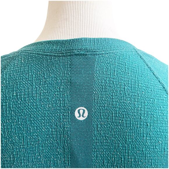 Lululemon Swiftly Tech Long Sleeve Crew Green Sparkle Size 6 - Picture 5 of 10